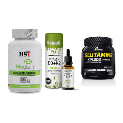 Ausdauer-Set: MST Magnesium + Sinob Vitamin D3 + Olimp L-Glutamin – alle enthaltenen Artikel