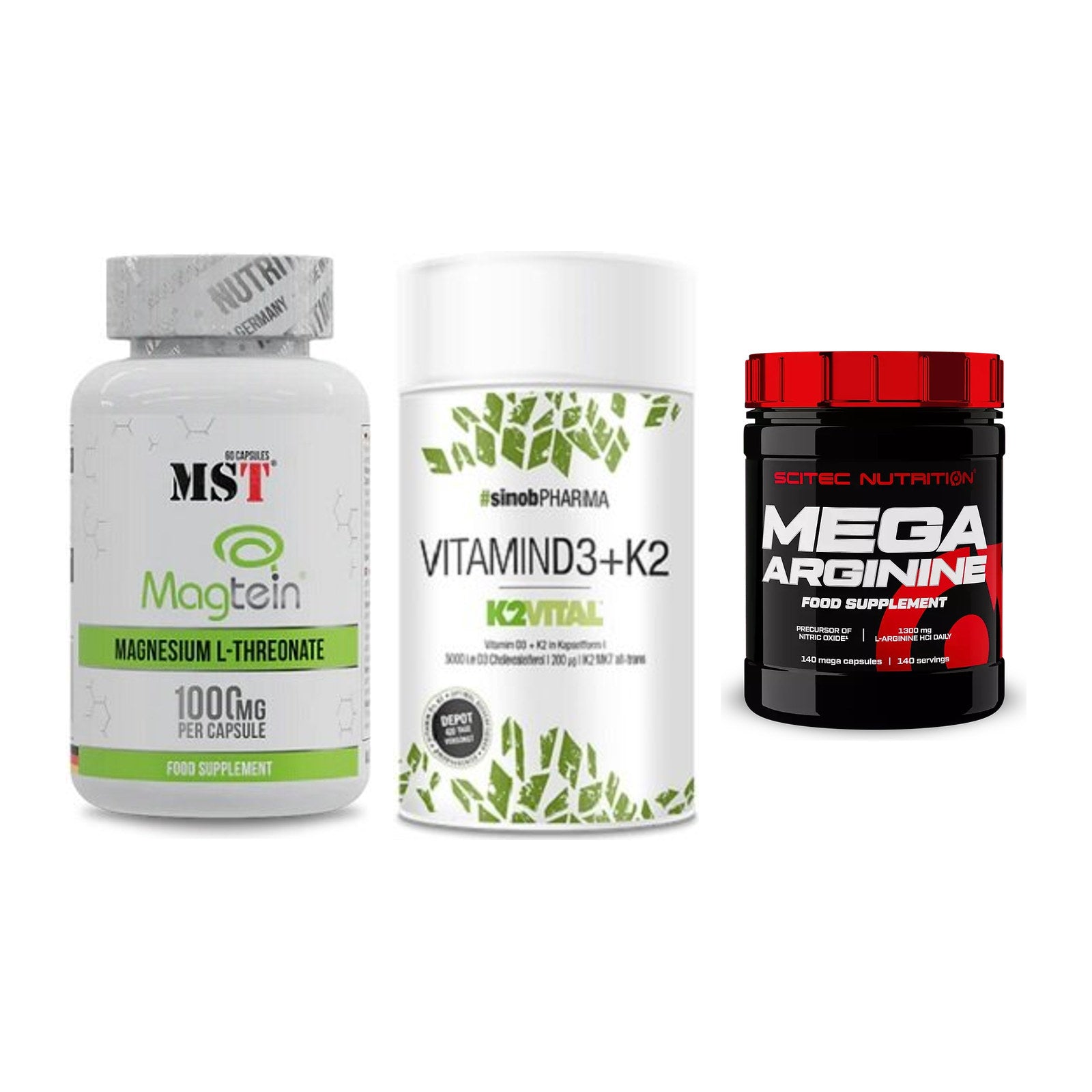 Ausdauer-Set: MST Magnesium + Sinob Vitamin D3 + Scitec Mega – alle enthaltenen Artikel