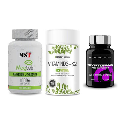 Ausdauer-Set: MST Magnesium + Sinob Vitamin D3 + Scitec Tryptopha – alle enthaltenen Artikel