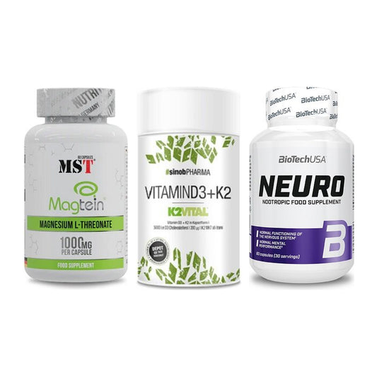 Ausdauer-Set: MST Magnesium + Sinob Vitamin D3 + BioTech Neuro – alle enthaltenen Artikel