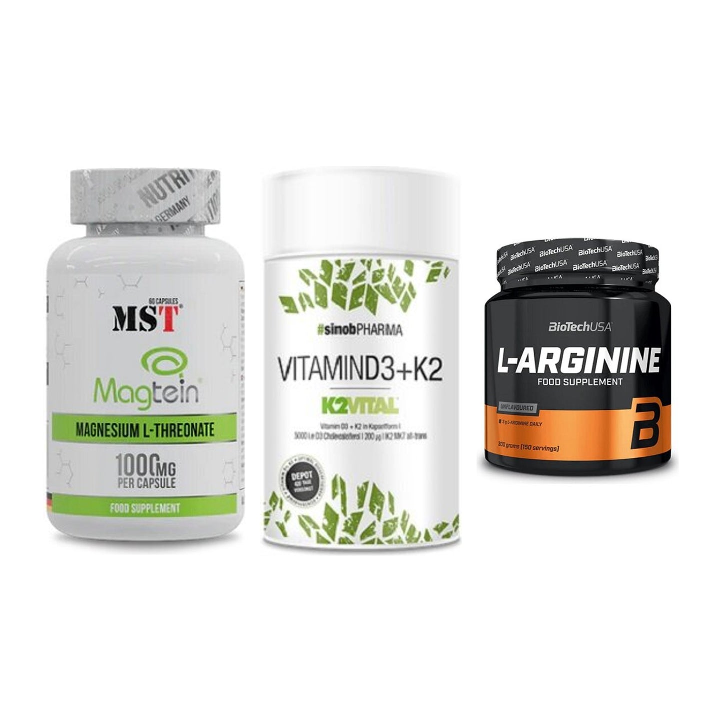 Ausdauer-Set: MST Magnesium + Sinob Vitamin D3 + BioTech L-Argini – alle enthaltenen Artikel