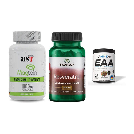 Ausdauer-Set: MST Magnesium + Swanson Resverat + NNT EAA – alle enthaltenen Artikel