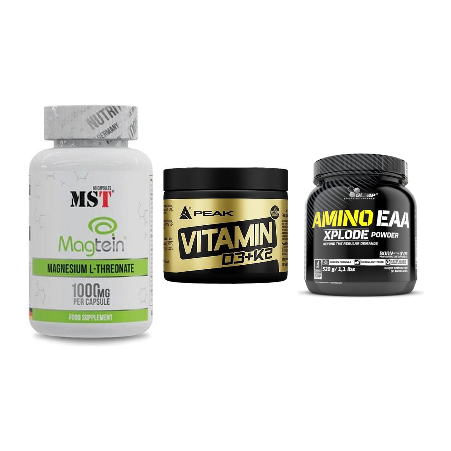Ausdauer-Set: MST Magnesium + Peak Vitamin + Olimp Amino EAA – alle enthaltenen Artikel