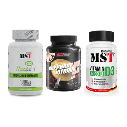 Ausdauer-Set: MST Magnesium + Big Zone Buffere + MST Vitamin D3 – alle enthaltenen Artikel