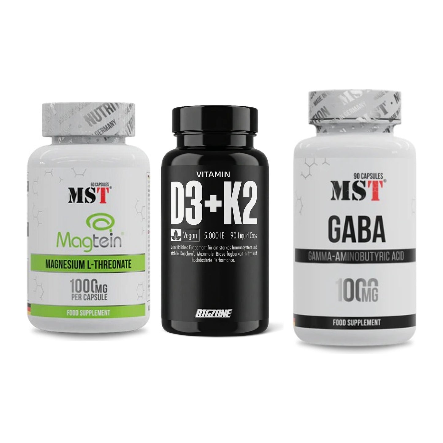 Ausdauer-Set: MST Magnesium + Big Zone Vitamin + MST GABA 1000mg – alle enthaltenen Artikel
