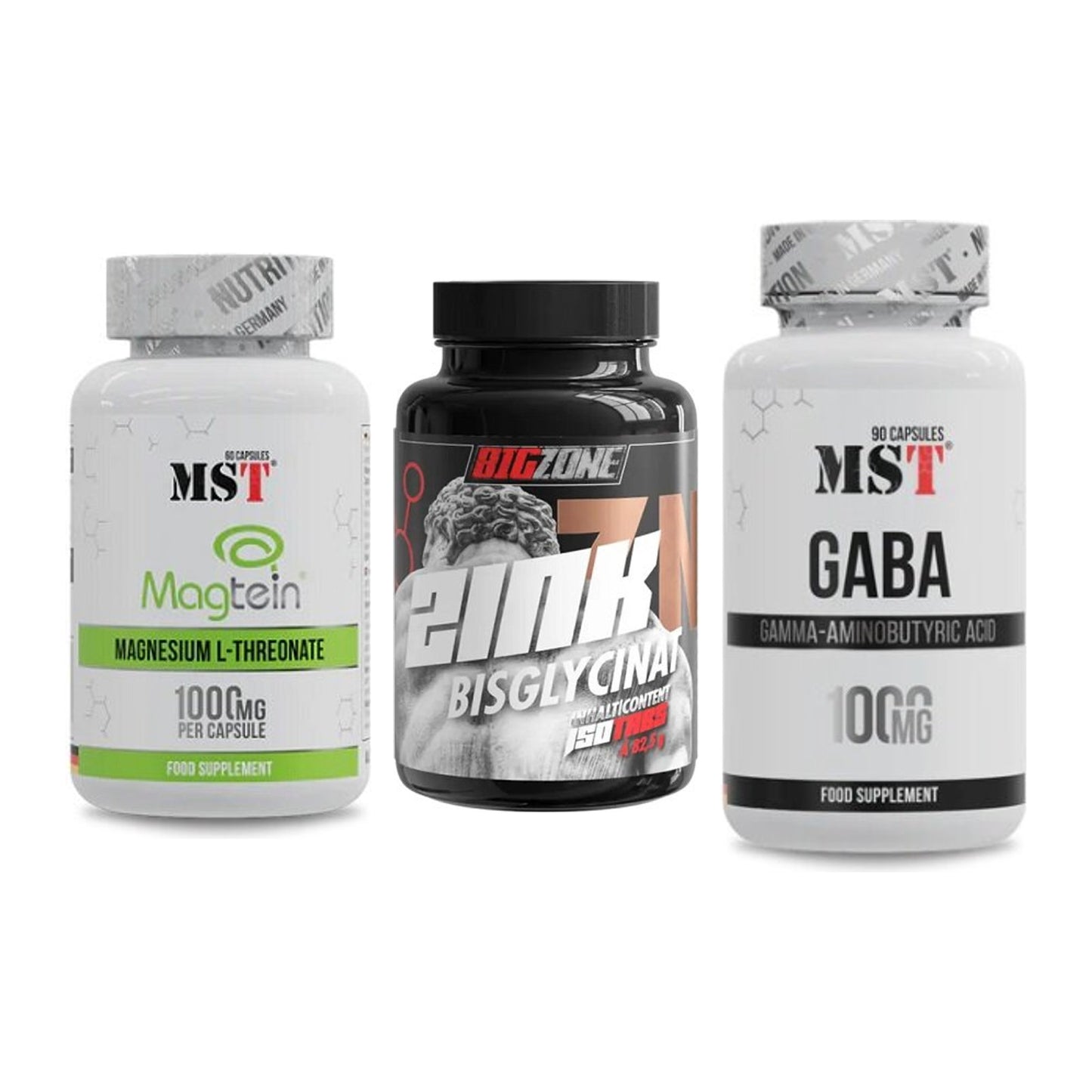 Ausdauer-Set: MST Magnesium + Big Zone Zink + MST GABA 1000mg – alle enthaltenen Artikel
