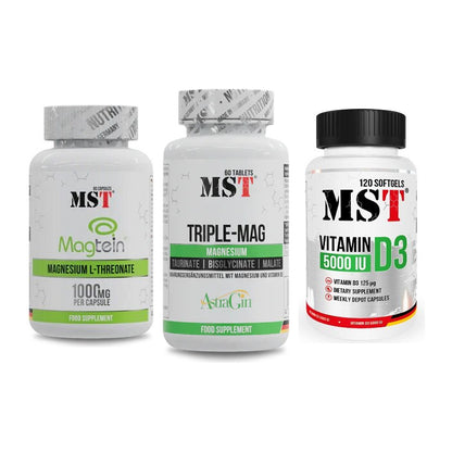 Ausdauer-Set: MST Magnesium + MST Tripple Mag + MST Vitamin D3 – alle enthaltenen Artikel