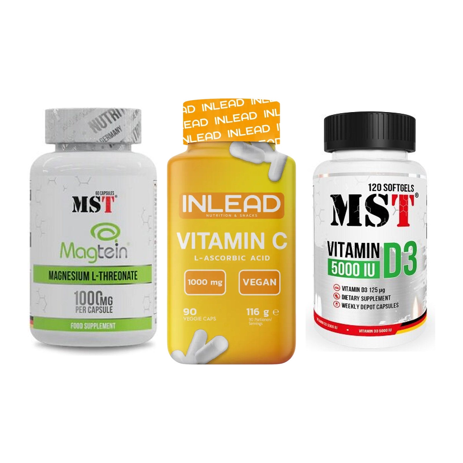 Ausdauer-Set: MST Magnesium + INLEAD Vitamin C + MST Vitamin D3 – alle enthaltenen Artikel