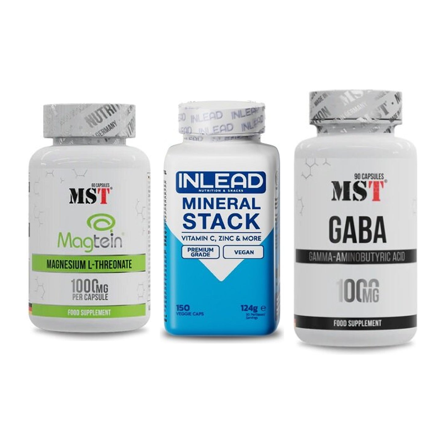 Ausdauer-Set: MST Magnesium + INLEAD Mineral + MST GABA 1000mg – alle enthaltenen Artikel