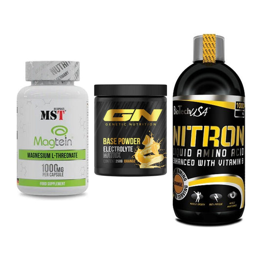 Ausdauer-Set: MST Magnesium + GN Base Powder + BioTech Liquid – alle enthaltenen Artikel