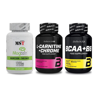 Ausdauer-Set: MST Magnesium + BioTech L-Carnit + BioTech BCAA+B6 – alle enthaltenen Artikel