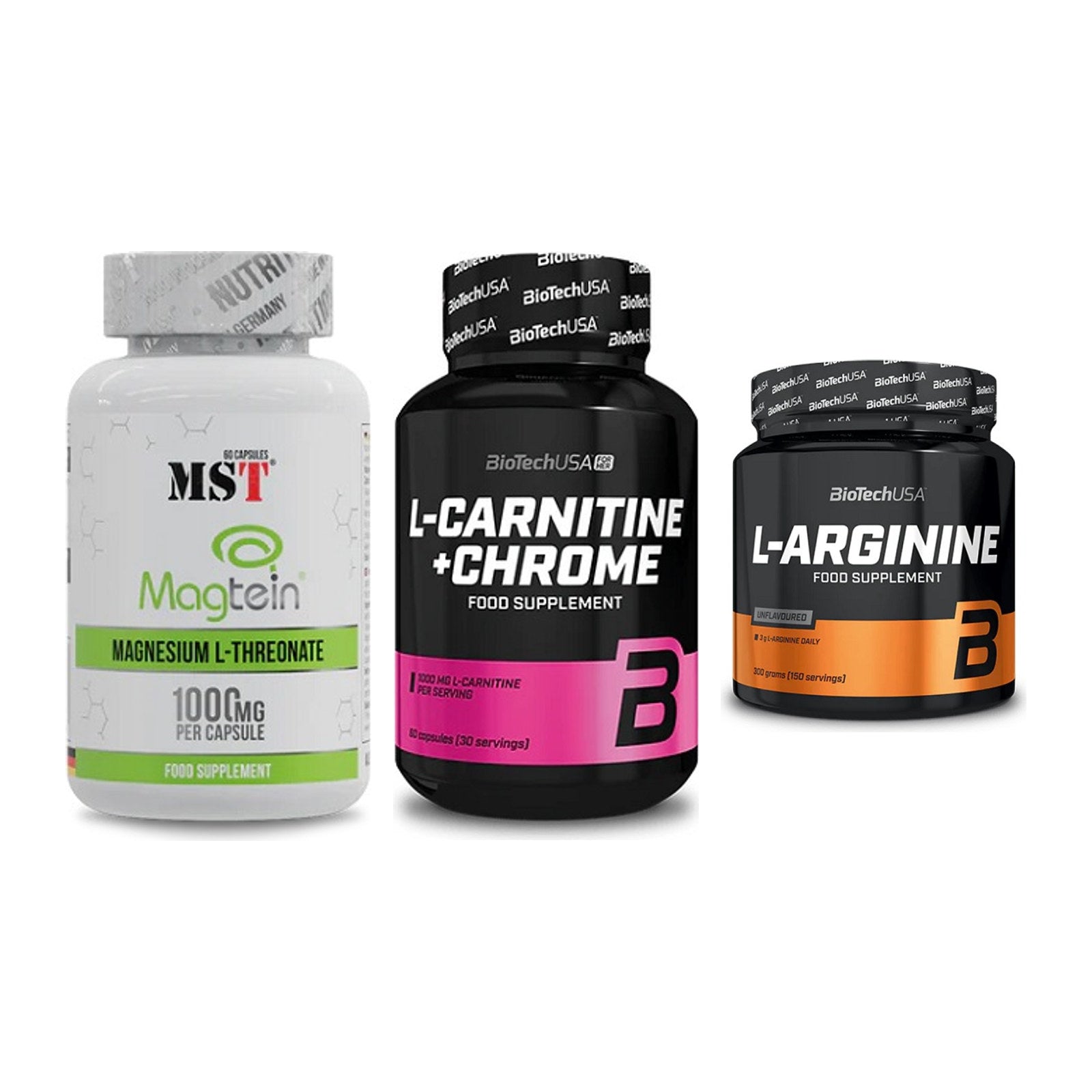 Ausdauer-Set: MST Magnesium + BioTech L-Carnit + BioTech L-Argini – alle enthaltenen Artikel