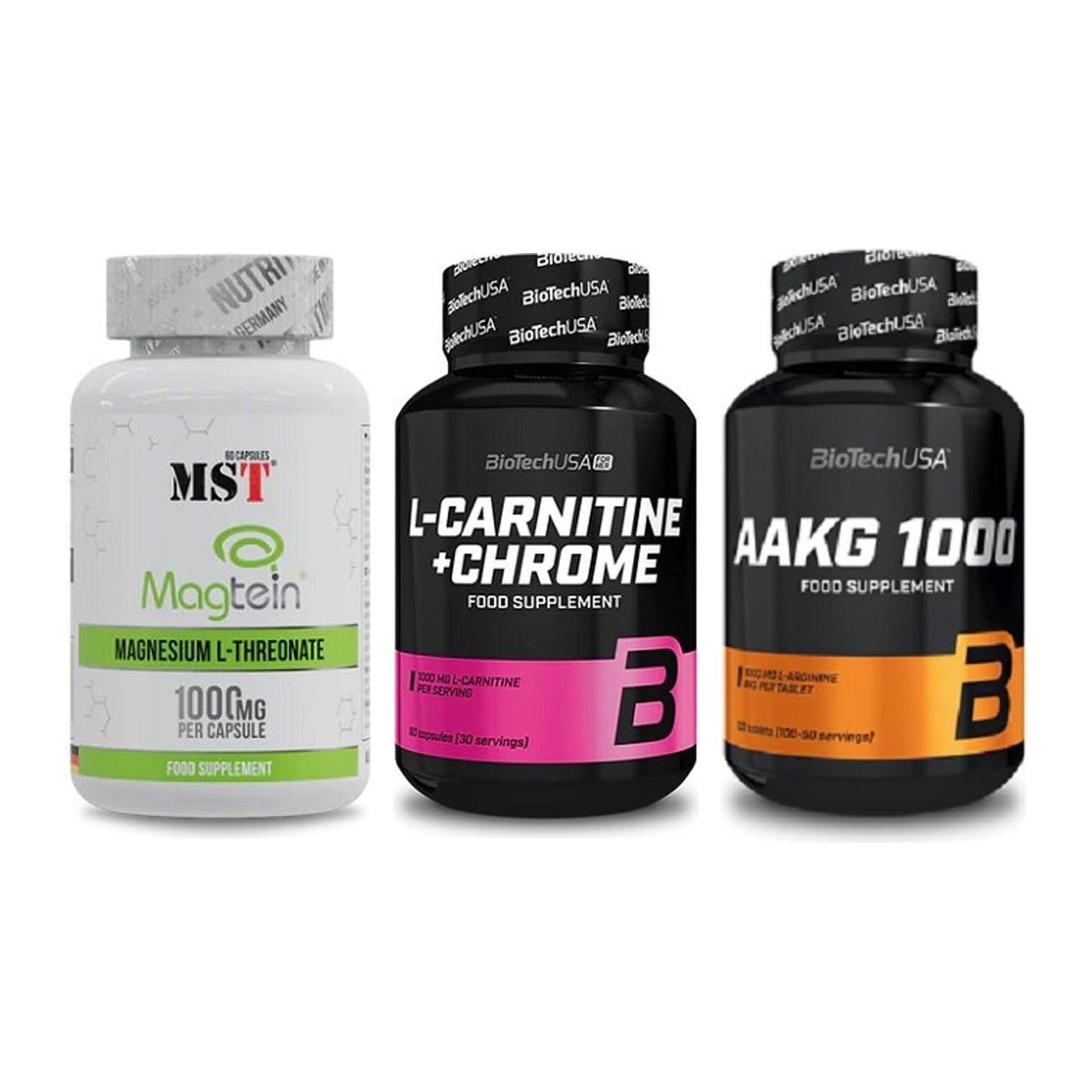 Ausdauer-Set: MST Magnesium + BioTech L-Carnit + BioTech AAKG – alle enthaltenen Artikel