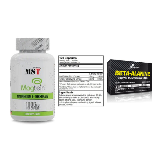 Ausdauer-Set: MST Magnesium + GN Zinc Citrate + Olimp Beta-Alani – alle enthaltenen Artikel