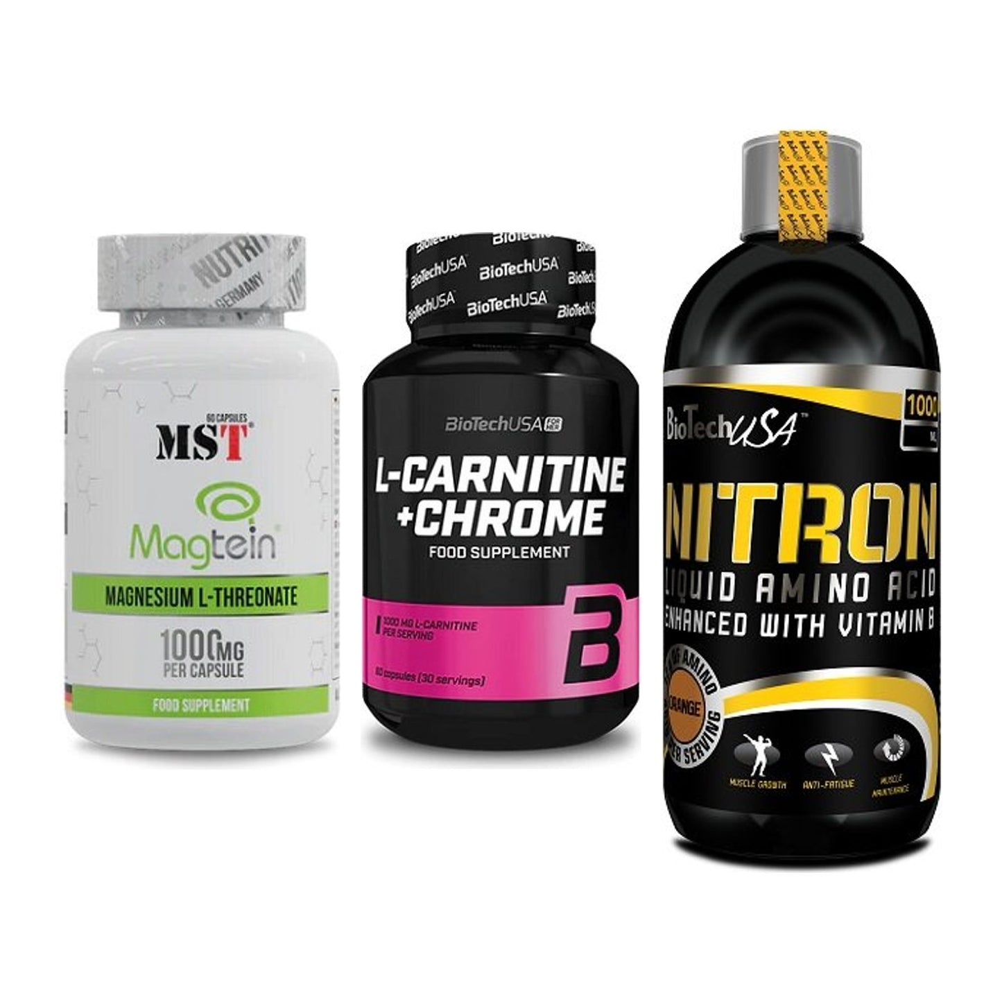 Ausdauer-Set: MST Magnesium + BioTech L-Carnit + BioTech Liquid – alle enthaltenen Artikel