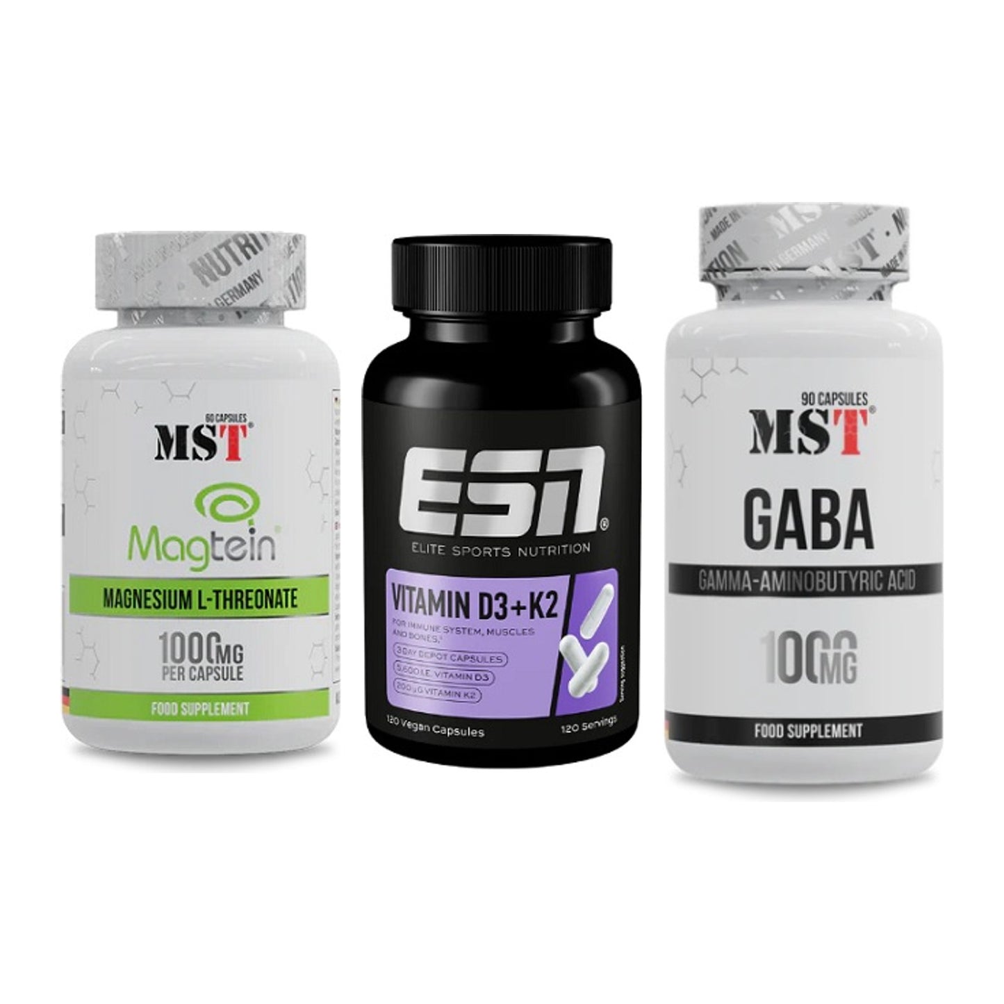 Ausdauer-Set: MST Magnesium + ESN Vitamin D3 + MST GABA 1000mg – alle enthaltenen Artikel