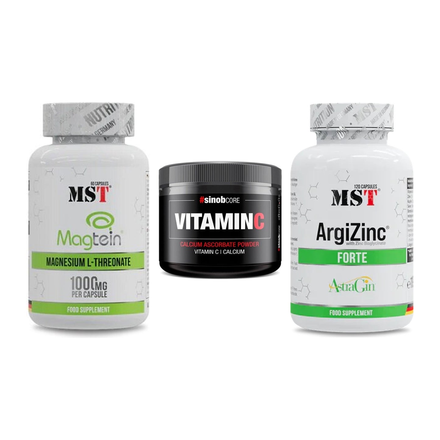 Ausdauer-Set: MST Magnesium + Sinob Vitamin C + MST ArgiZinc – alle enthaltenen Artikel