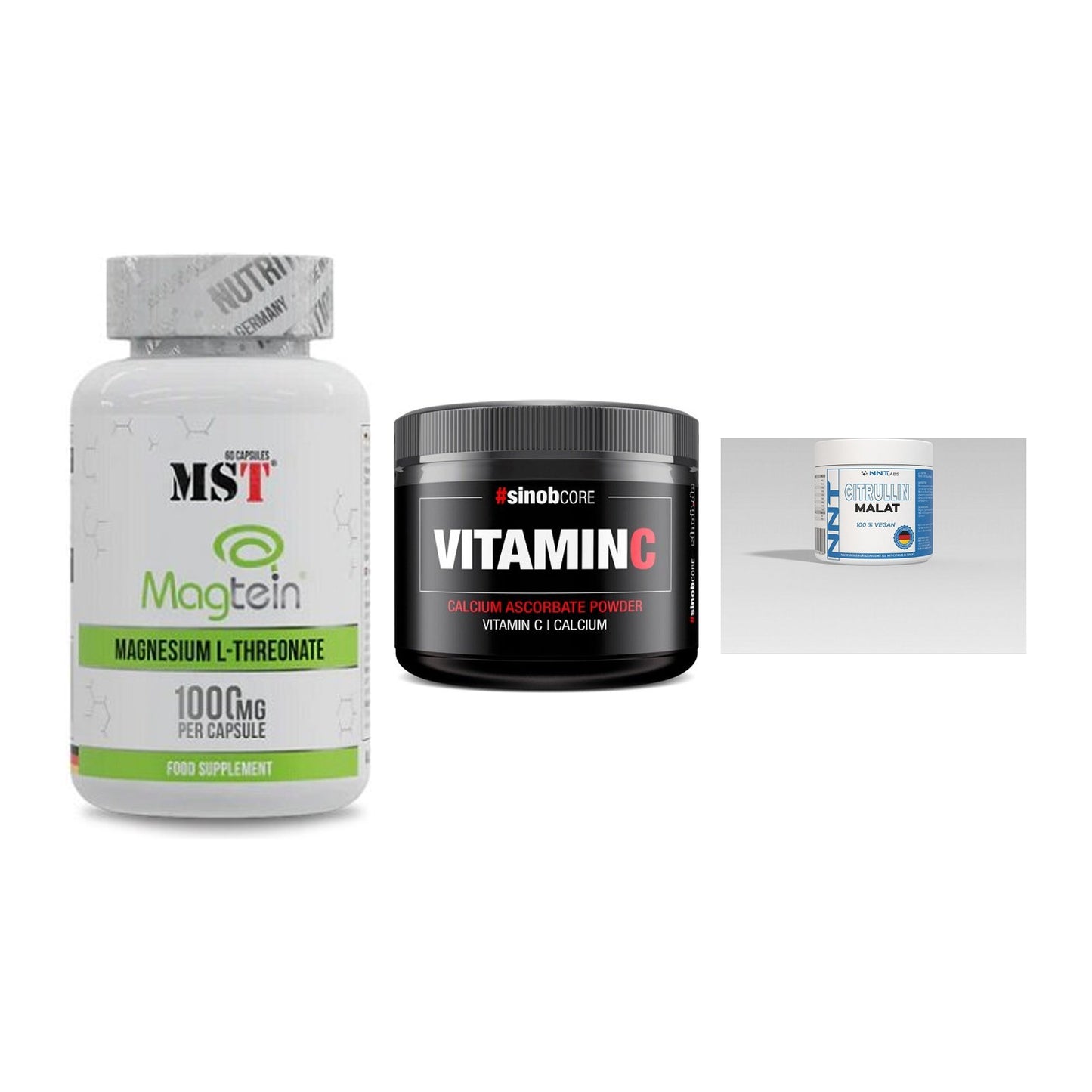 Ausdauer-Set: MST Magnesium + Sinob Vitamin C + NNT Citrullin – alle enthaltenen Artikel