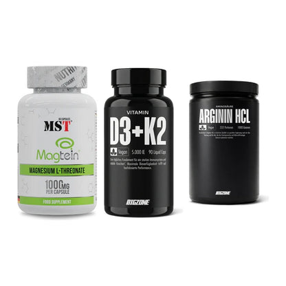 Ausdauer-Set: MST Magnesium + Big Zone Vitamin + Big Zone L-Argin – alle enthaltenen Artikel