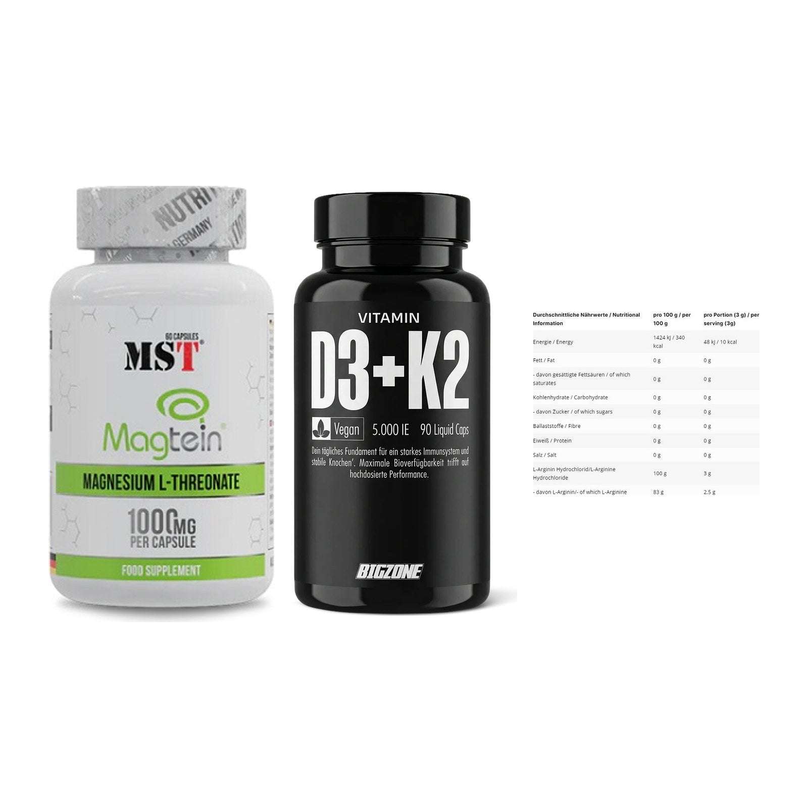 Ausdauer-Set: MST Magnesium + Big Zone Vitamin + INLEAD L-Arginin – alle enthaltenen Artikel