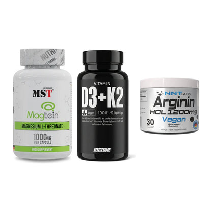 Ausdauer-Set: MST Magnesium + Big Zone Vitamin + NNT Arginin HCL – alle enthaltenen Artikel