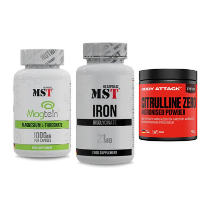 Ausdauer-Set: MST Magnesium + MST Iron Bisglyc + Body Attack 100 – alle enthaltenen Artikel