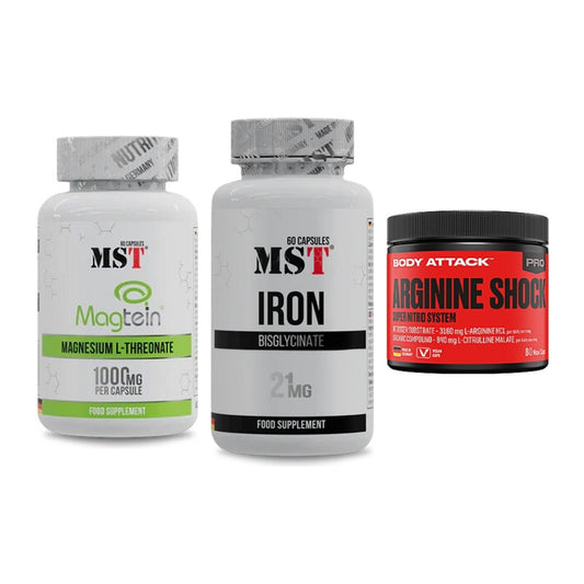 Ausdauer-Set: MST Magnesium + MST Iron Bisglyc + Body Attack – alle enthaltenen Artikel