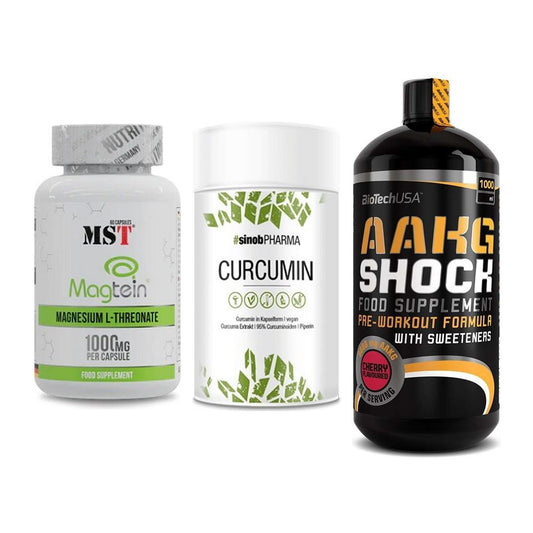 Ausdauer-Set: MST Magnesium + Sinob Curcumin + BioTech AAKG – alle enthaltenen Artikel