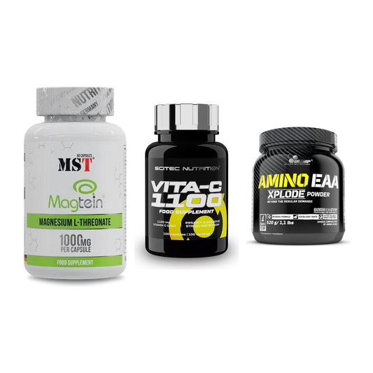 Ausdauer-Set: MST Magnesium + Scitec Vitamin C + Olimp Amino EAA – alle enthaltenen Artikel