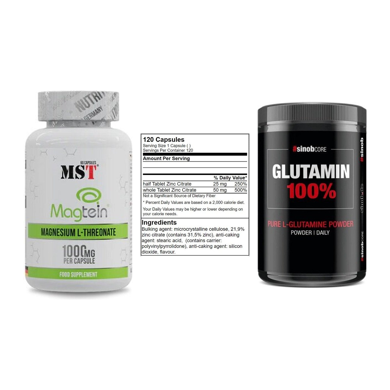 Ausdauer-Set: MST Magnesium + GN Zinc Citrate + Sinob Core – alle enthaltenen Artikel