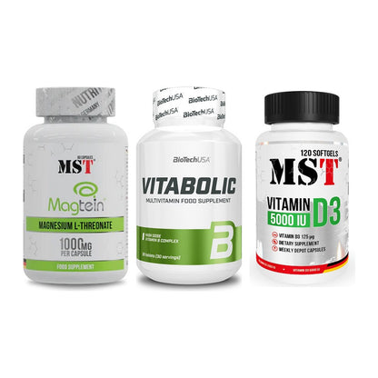 Ausdauer-Set: MST Magnesium + BioTech Vitaboli + MST Vitamin D3 – alle enthaltenen Artikel