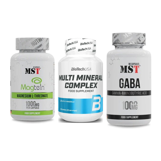 Ausdauer-Set: MST Magnesium + BioTech Multi + MST GABA 1000mg – alle enthaltenen Artikel