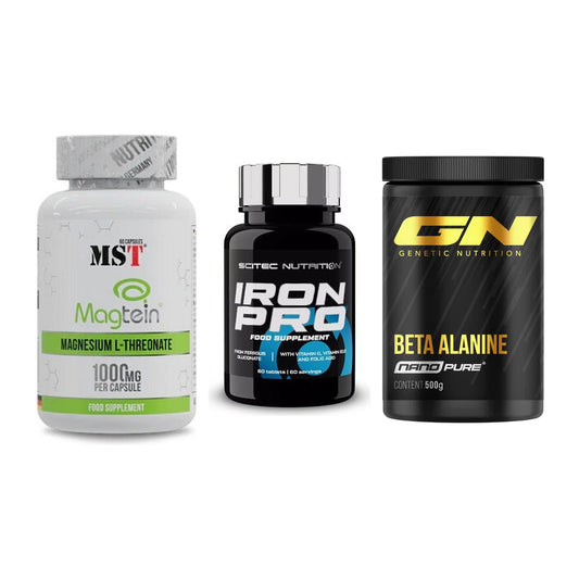 Ausdauer-Set: MST Magnesium + Scitec Iron Pro + GN Nano Beta – alle enthaltenen Artikel