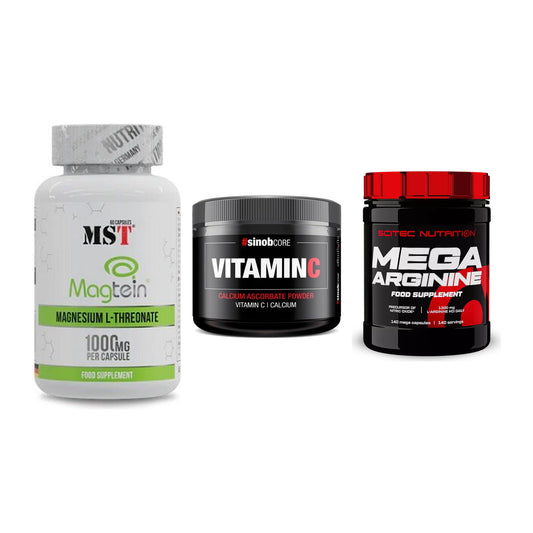 Ausdauer-Set: MST Magnesium + Sinob Vitamin C + Scitec Mega – alle enthaltenen Artikel