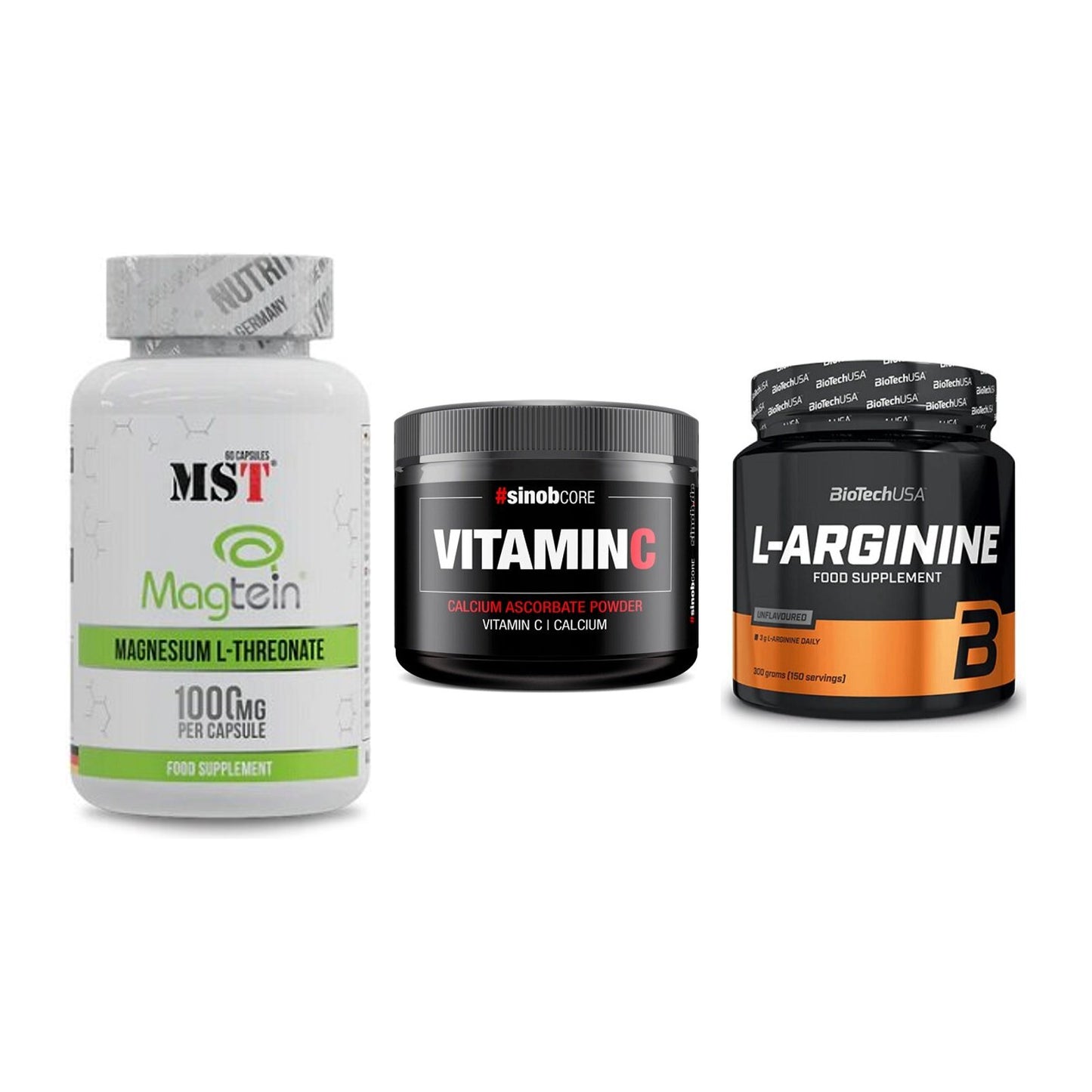 Ausdauer-Set: MST Magnesium + Sinob Vitamin C + BioTech L-Argini – alle enthaltenen Artikel