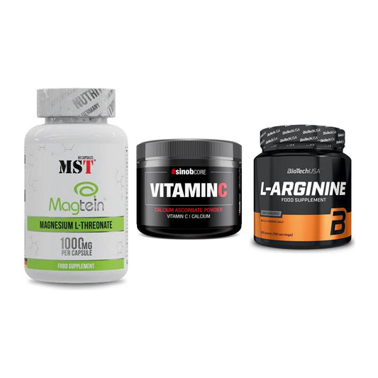 Ausdauer-Set: MST Magnesium + Sinob Vitamin C + BioTech L-Argini – alle enthaltenen Artikel