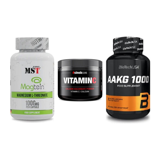 Ausdauer-Set: MST Magnesium + Sinob Vitamin C + BioTech AAKG – alle enthaltenen Artikel