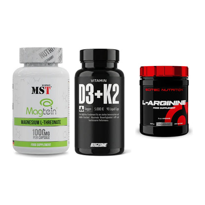 Ausdauer-Set: MST Magnesium + Big Zone Vitamin + Scitec Arginin – alle enthaltenen Artikel