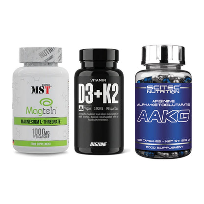 Ausdauer-Set: MST Magnesium + Big Zone Vitamin + Scitec AAKG – alle enthaltenen Artikel