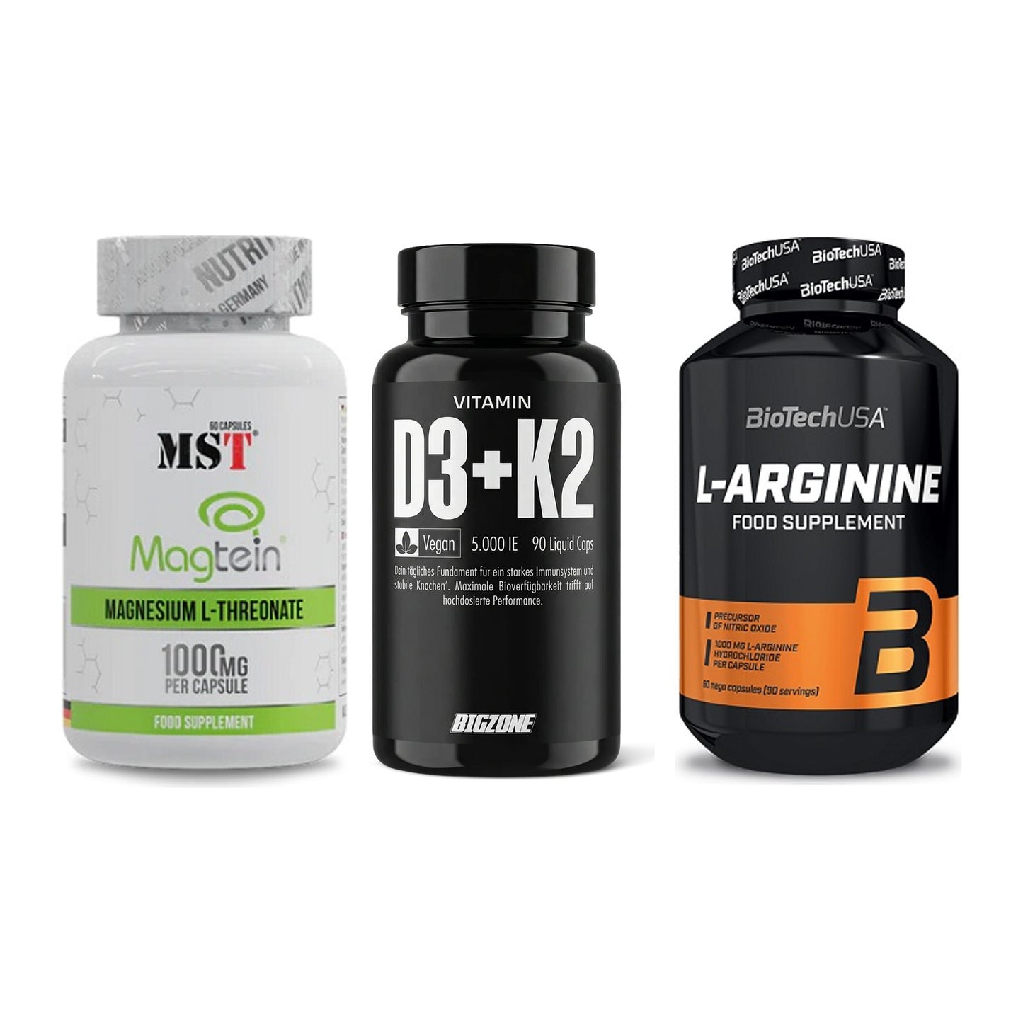 Ausdauer-Set: MST Magnesium + Big Zone Vitamin + BioTech L-Argini – alle enthaltenen Artikel