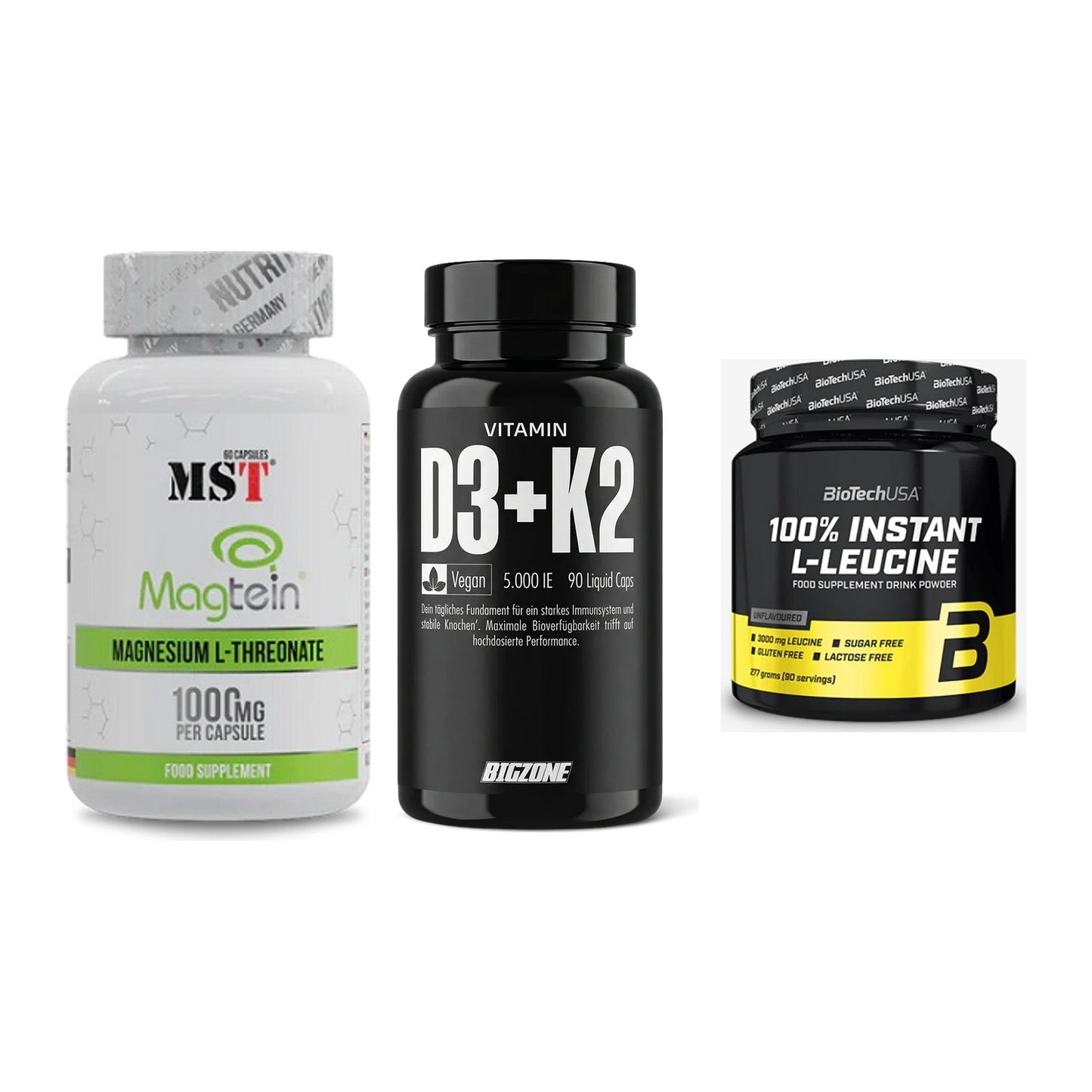 Ausdauer-Set: MST Magnesium + Big Zone Vitamin + BioTech 100% – alle enthaltenen Artikel