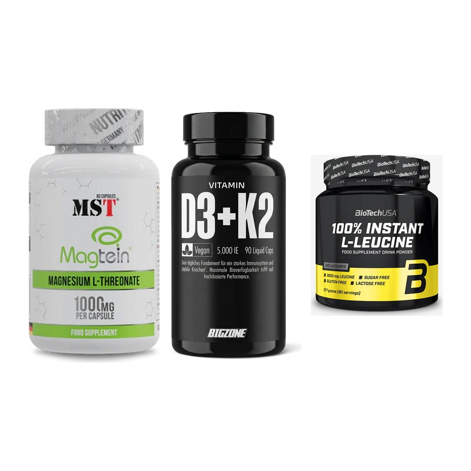 Ausdauer-Set: MST Magnesium + Big Zone Vitamin + BioTech 100% – alle enthaltenen Artikel