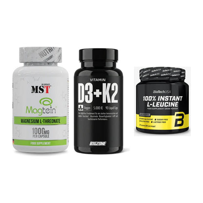 Ausdauer-Set: MST Magnesium + Big Zone Vitamin + BioTech 100% – alle enthaltenen Artikel