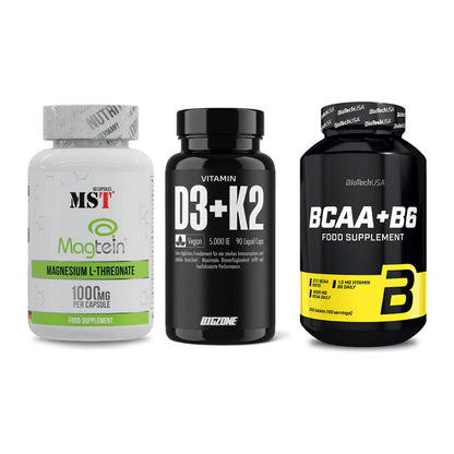 Ausdauer-Set: MST Magnesium + Big Zone Vitamin + BioTech BCAA+B6 – alle enthaltenen Artikel