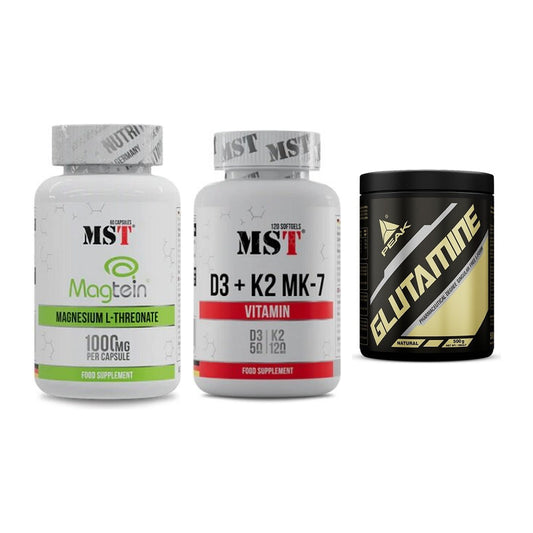 Ausdauer-Set: MST Magnesium + MST Vitamin D3 + Peak Glutamin – alle enthaltenen Artikel