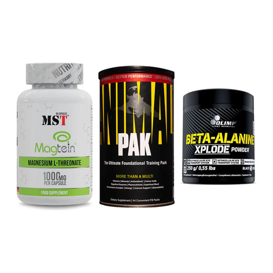 Ausdauer-Set: MST Magnesium + Universal Animal + Olimp Beta-Alani – alle enthaltenen Artikel