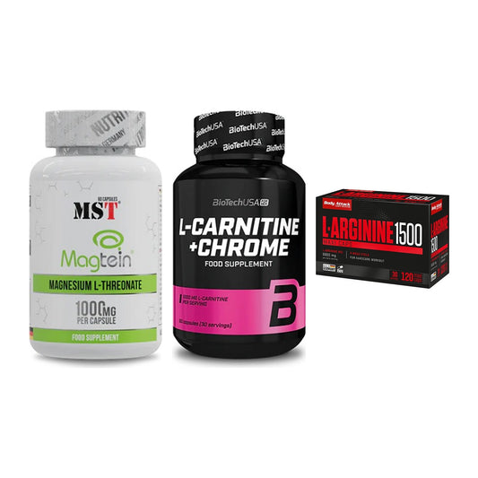 Ausdauer-Set: MST Magnesium + BioTech L-Carnit + Body Attack – alle enthaltenen Artikel