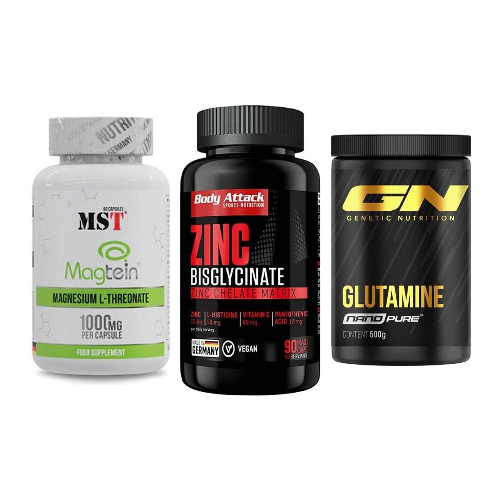 Ausdauer-Set: MST Magnesium + Body Attack Zink + GN Nano Pure – alle enthaltenen Artikel