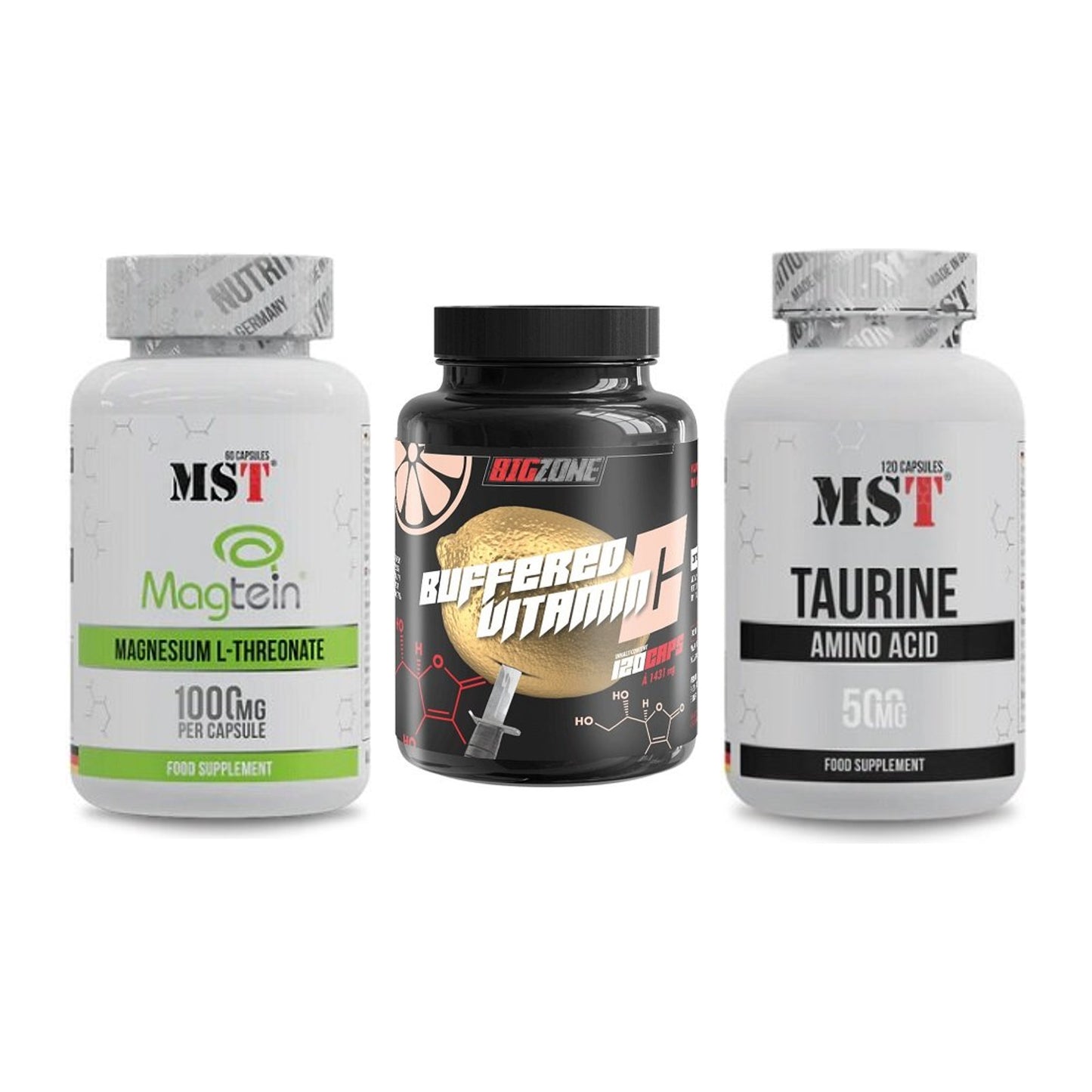 Ausdauer-Set: MST Magnesium + Big Zone Buffere + MST Taurine – alle enthaltenen Artikel