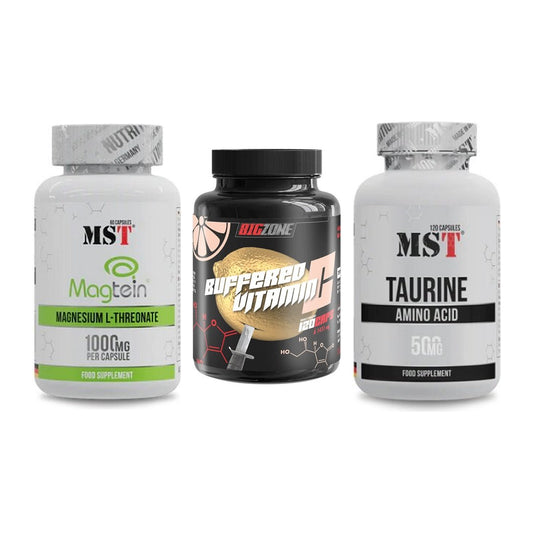 Ausdauer-Set: MST Magnesium + Big Zone Buffere + MST Taurine – alle enthaltenen Artikel